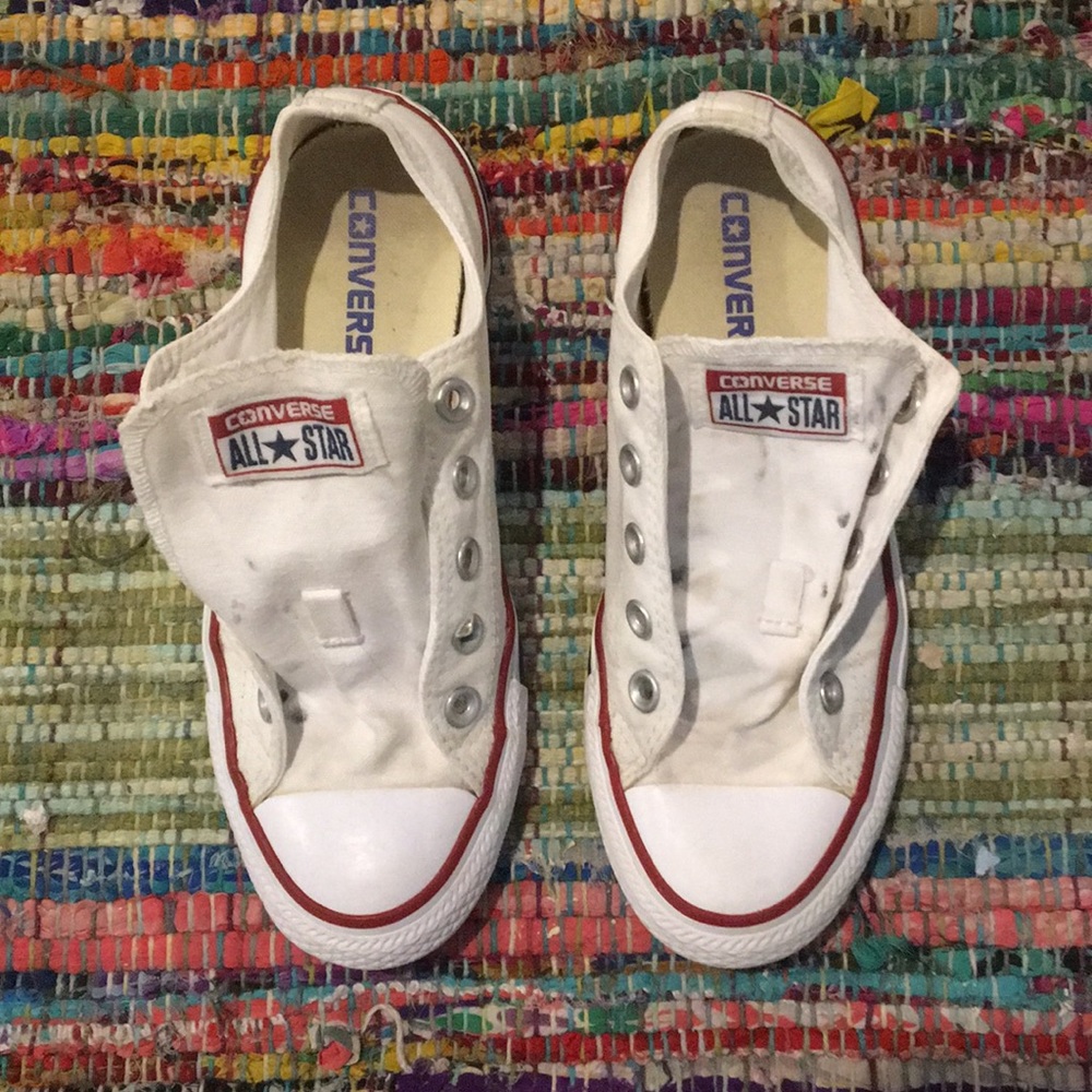 White Converse Allstar Sneakers - Picture 1 of 5